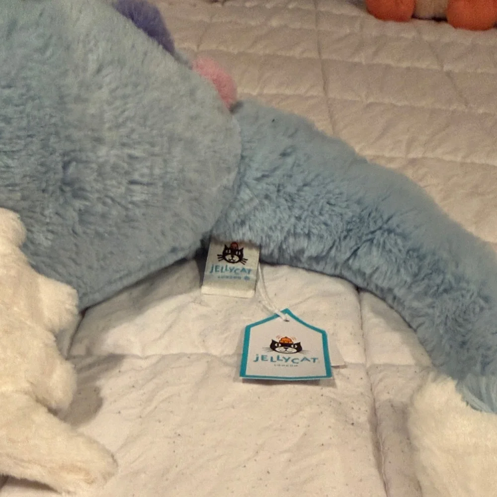 Jellycat Blue Dragon Plush with Colorful Spots - Picture 2 of 4